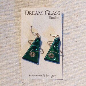 Dichroic glass earrings